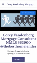 Corey Vandenberg Mortgage Consultant NMLS 563900 @thebesthomelender