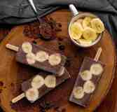 Enjoy Chocolate Ice Cream Pop with Banana Slices!